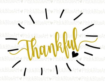 Thankful Thanksgiving SVG Clipart Cut Files Silhouette Cameo Svg for Cricut and Vinyl File cutting Digital cuts file DXF Png Pdf Eps