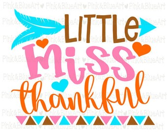 Little Miss Thankful SVG Clipart Cut Files Silhouette Cameo Svg for Cricut and Vinyl File cutting Digital cuts file DXF Png Pdf Eps