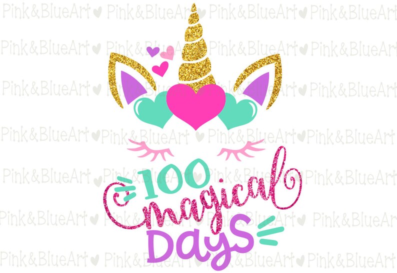 School Svg - Unicorn Svg - 100th Day of School Svg - 100 Days of School ...