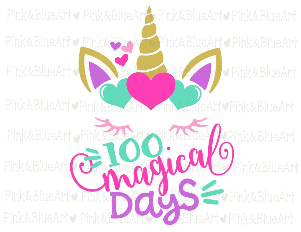 School Svg - Unicorn Svg - 100th Day of School Svg - 100 Days of School ...