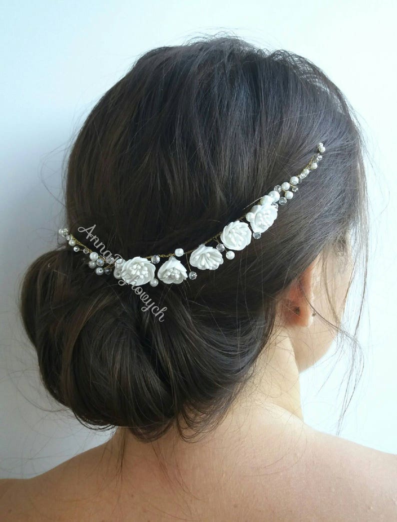 foam EVA white Hair comb white freesia foam flowers hand made