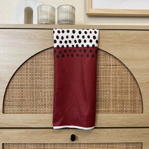 Polka Dot Pink Colorblock Tea Towel - Dish Towel - 16''x24''