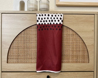 Polka Dot Pink Colorblock Tea Towel - Dish Towel - 16''x24''