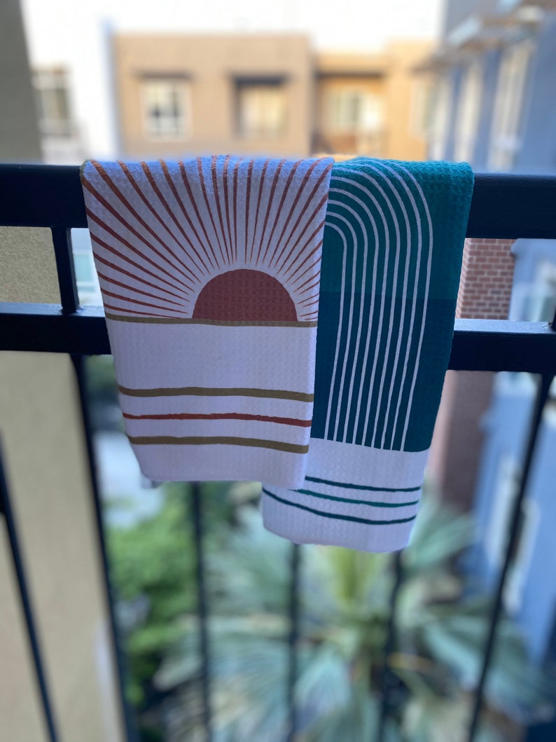 Sunrise and Waterfall Dish Towel Twin Set 2pk Kitchen Towel Tea Towel 16''x24'' image 5