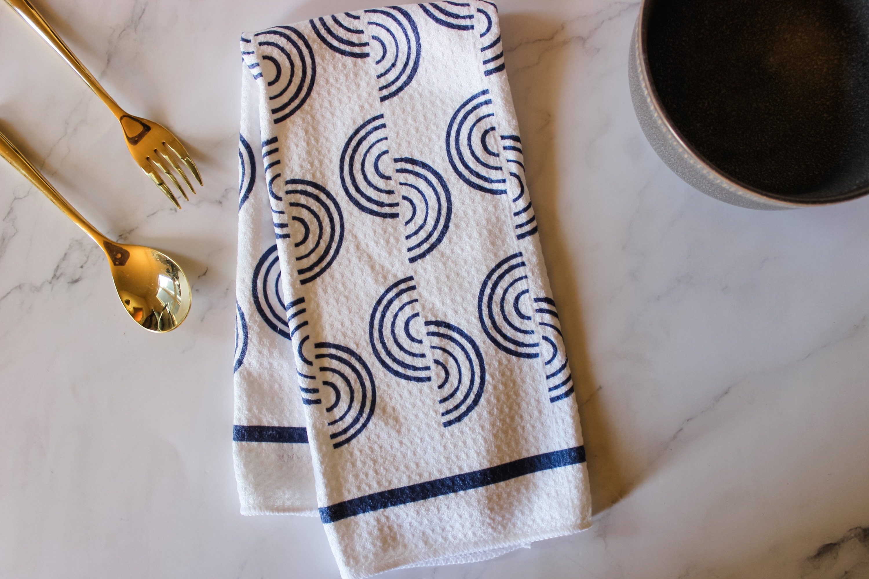 Hand dyed blue-grey dish towels 2 — Plate & Patina