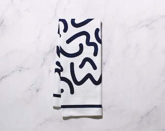Blue Abstract Dish Towel - Kitchen Towel Tea Towel - 16''x24''