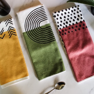 Colorblock Dish Towel Trio 3pk Kitchen Towel Tea Towel 16''x24'' image 1