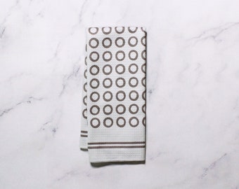 Grey Micro Circles Dish Towel - Kitchen Towel Tea Towel - 16''x24''