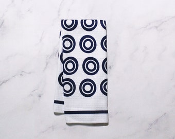 Blue Circle Dish Towel - Kitchen Towel Tea Towel Dish Towel  - 16''x24''