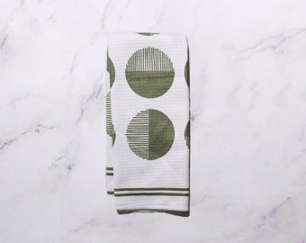 Green Circle Comb Dish Towel - Kitchen Towel Tea Towel - 16''x24''
