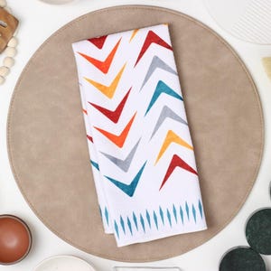 Mid Century Chevron Towel - Kitchen Towel Tea Towel Dish Towel  - 16''x24''