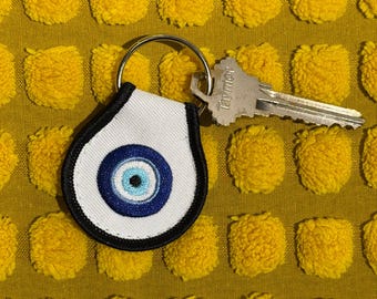 Evil Eye Embroidered Patch Keychain