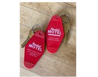 Rosebud Inspired 3-pack Key Tag | Rosebud Keychain | Motel Keychain