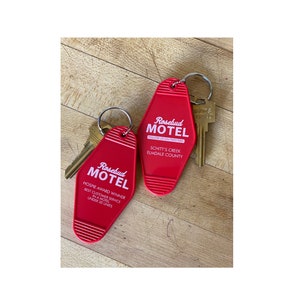 Rosebud Inspired 3-pack Key Tag | Rosebud Keychain | Motel Keychain