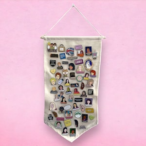 Large Enamel Pin and Patch Display Banner (10.5&quot; x 20.5&quot; canvas banner)