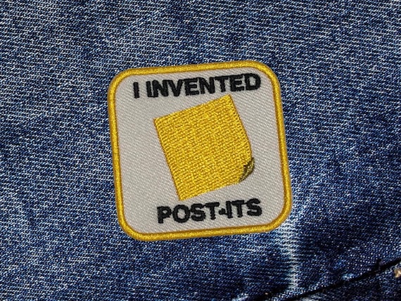 I Invented Post-Its Merit Badge Patch | Inspired by Romy and Michele’s High School Reunion | Iron-on Patch