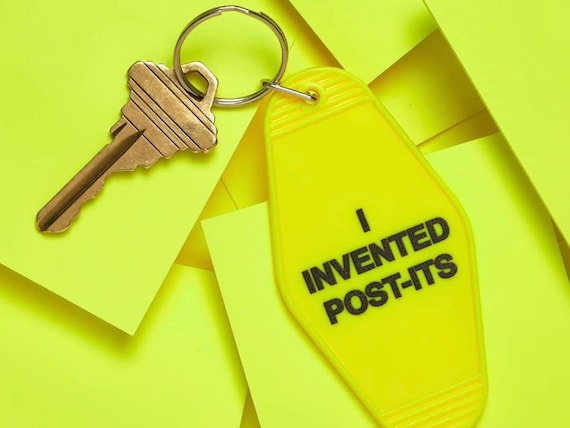I Invented Post-Its Key Tag