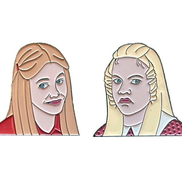 Marcia Brady & Jan Brady 2- Pin Set inspired by the Brady Bunch Enamel Pin | Sure, Jan | Pin Badge