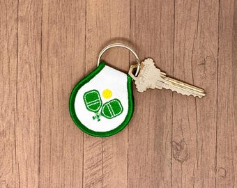 Pickleball Broderad Nyckelring med Patch
