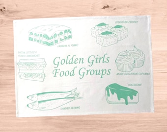 Stay Golden Food Groups Tea Towel
