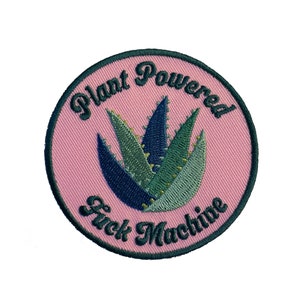 Plant Powered F Machine Patch | Vegan Iron-on Patch
