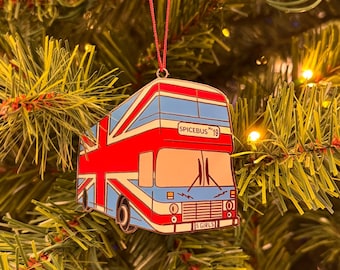 Spice Bus Hard Enamel Christmas Ornament