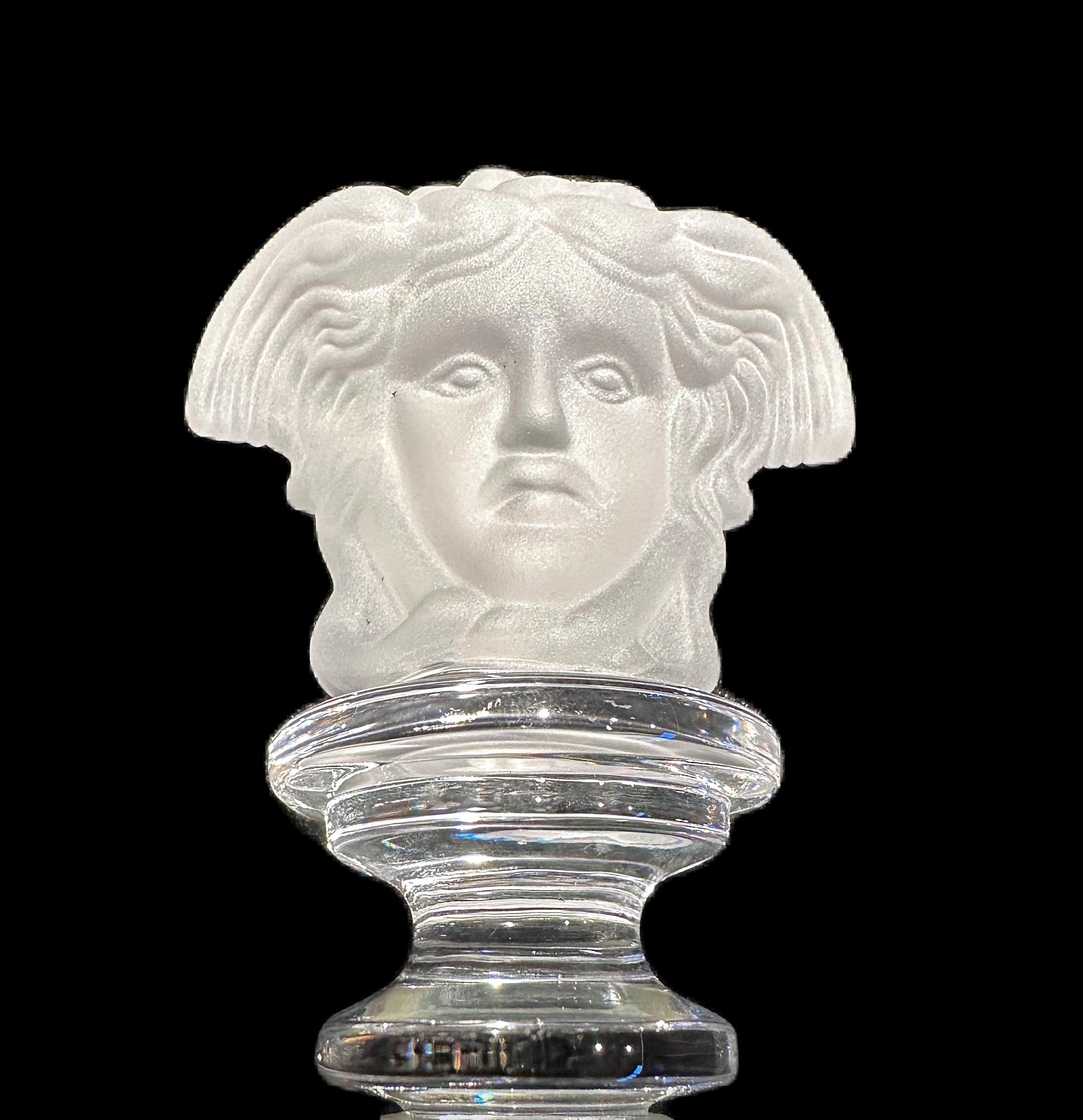 Versace by Rosenthal Clear and Frosted Medusa Lumiere Bottle