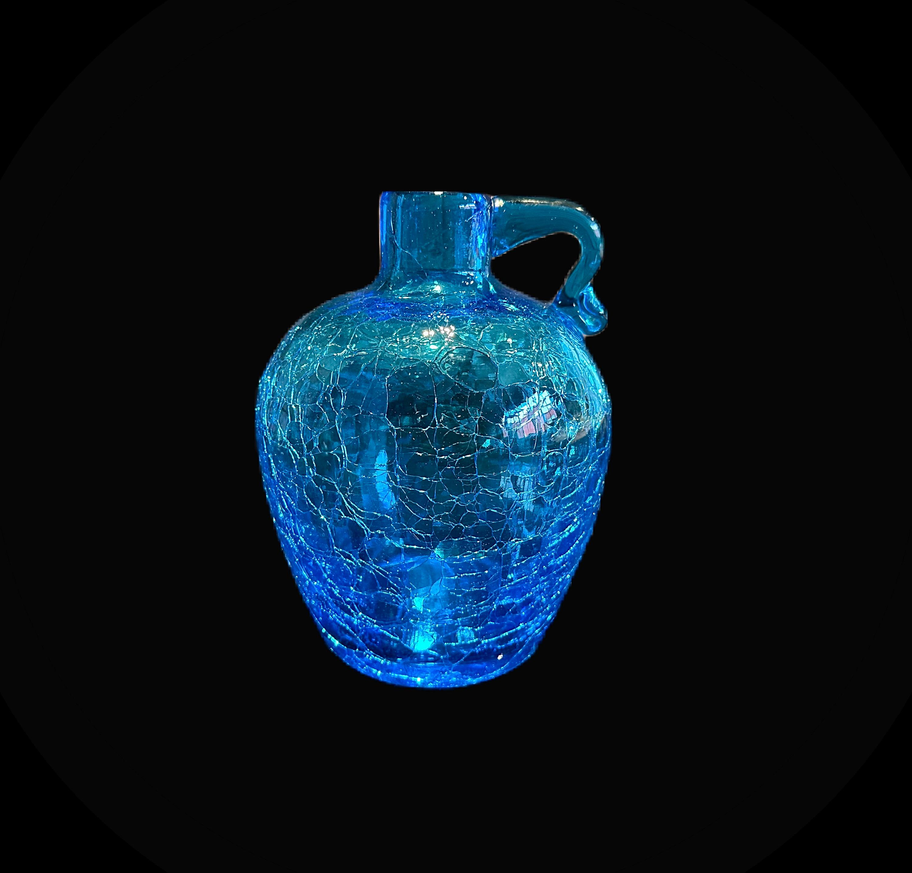 Blenko 417 Turquoise Crackle Glass Moonshine Jug - Etsy