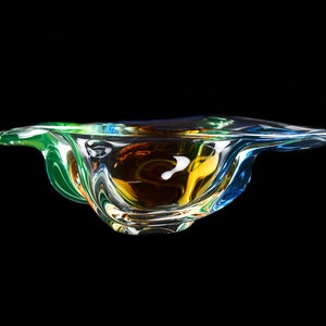 Mstisov Glass by Frantisek Zemek Oblong Rhapsody Bowl