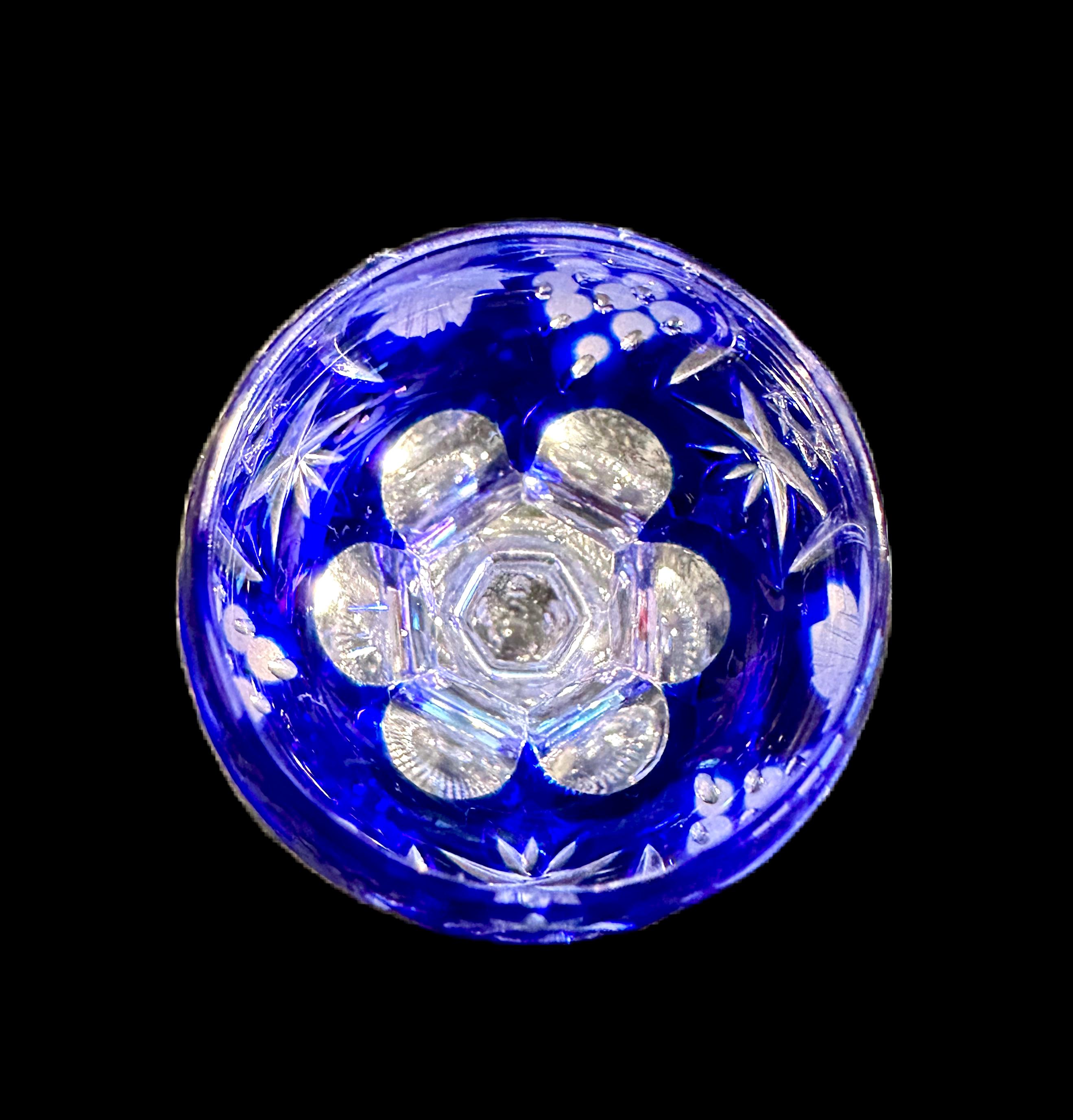 Nachtmann Bleikristall Traube Cobalt to Clear Crystal 7 Piece