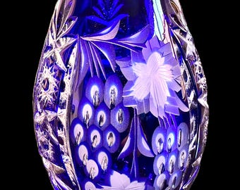 Nachtmann Bleikristall Traube Cobalt to Clear Crystal 7 Piece