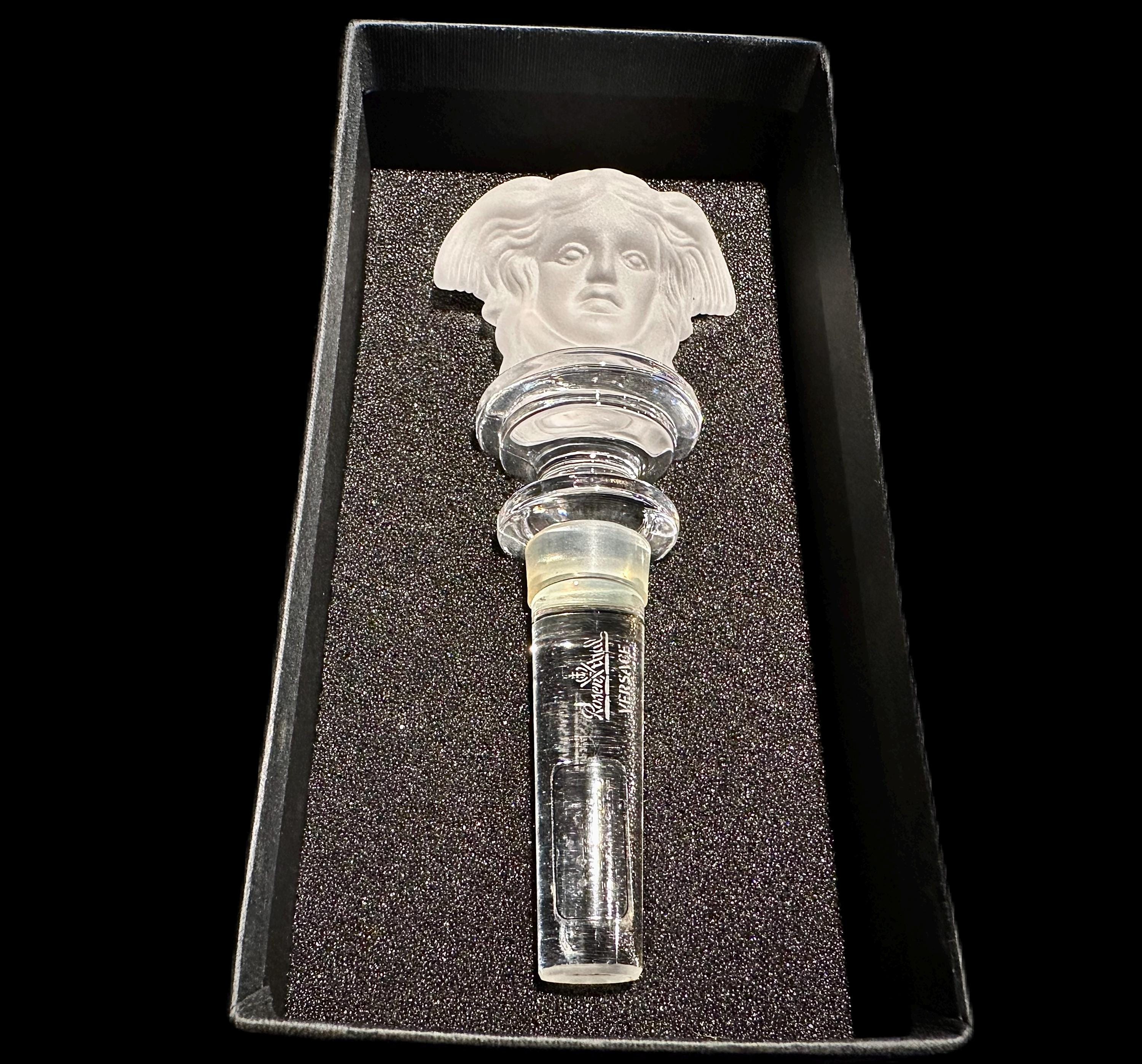 Versace by Rosenthal Clear and Frosted Medusa Lumiere Bottle