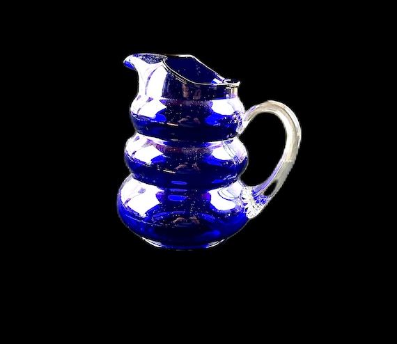 Louie Glass Company Cobalt Harpo 6 Piece Pitcher and Tumbler Set