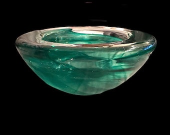 Kosta Boda by Anna Ehrner Green Atoll 6 7/8” Bowl with Original Box and Sticker