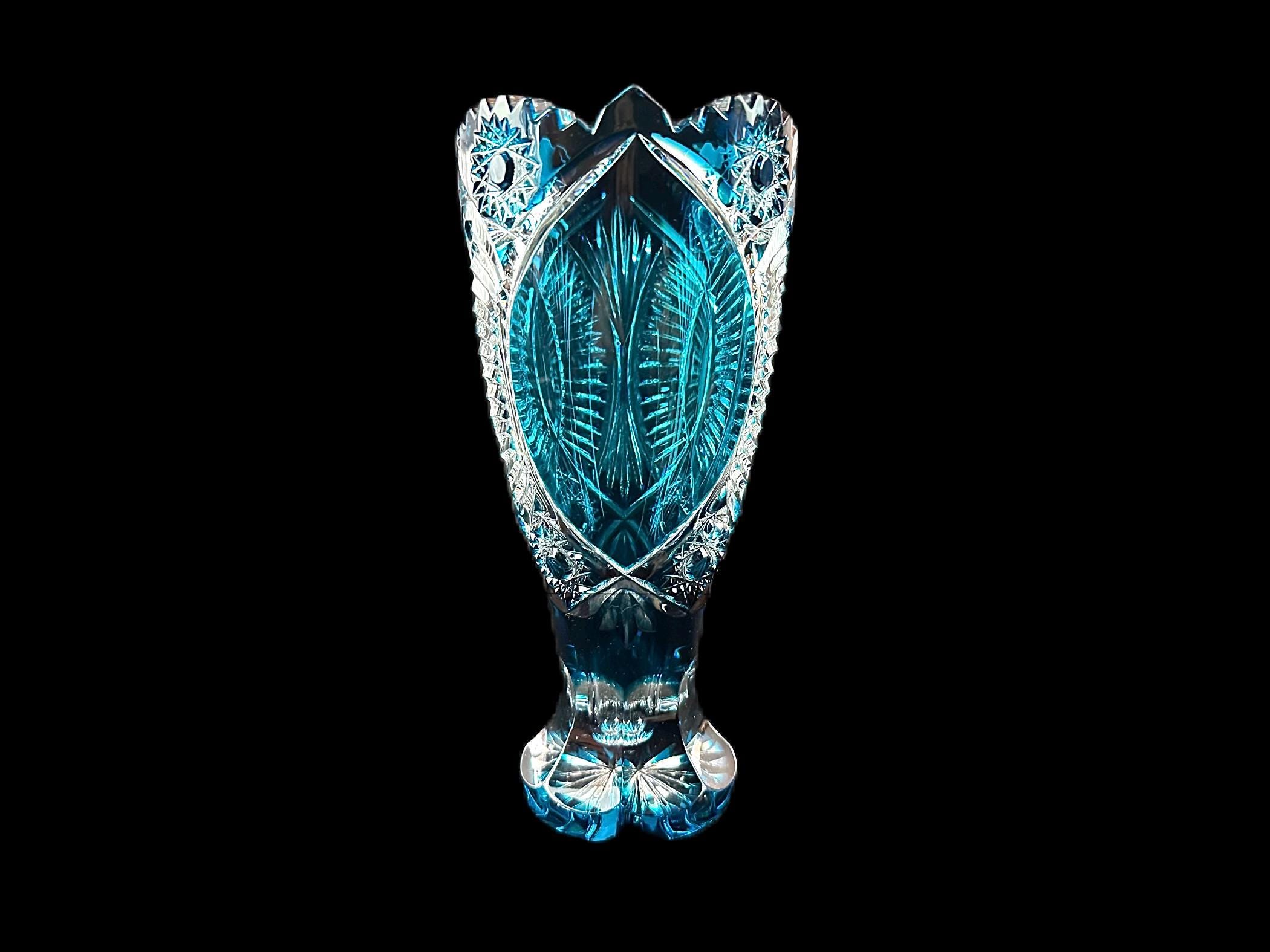 8 Inch Crystal Flower Vase - Etsy