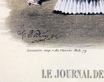 Framed Le Journal Des Dames Et Des Demoiselles Plate 1120b-- 1873