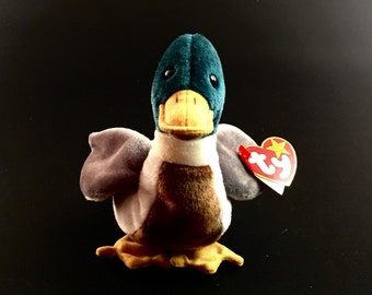 Retired Rare Ty Beanie Baby Jake The Mallard Duck With Tags