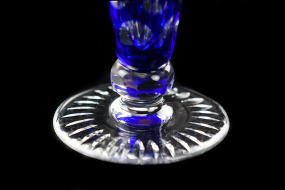 Bohemian Crystal Cobalt Cut To Clear Bud Vase Etsy