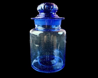Takahashi for Gumps Cobalt Glass Lidded Canister Jar