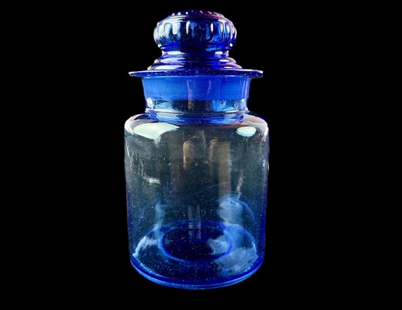 Takahashi for Gumps Cobalt Glass Lidded Canister Jar