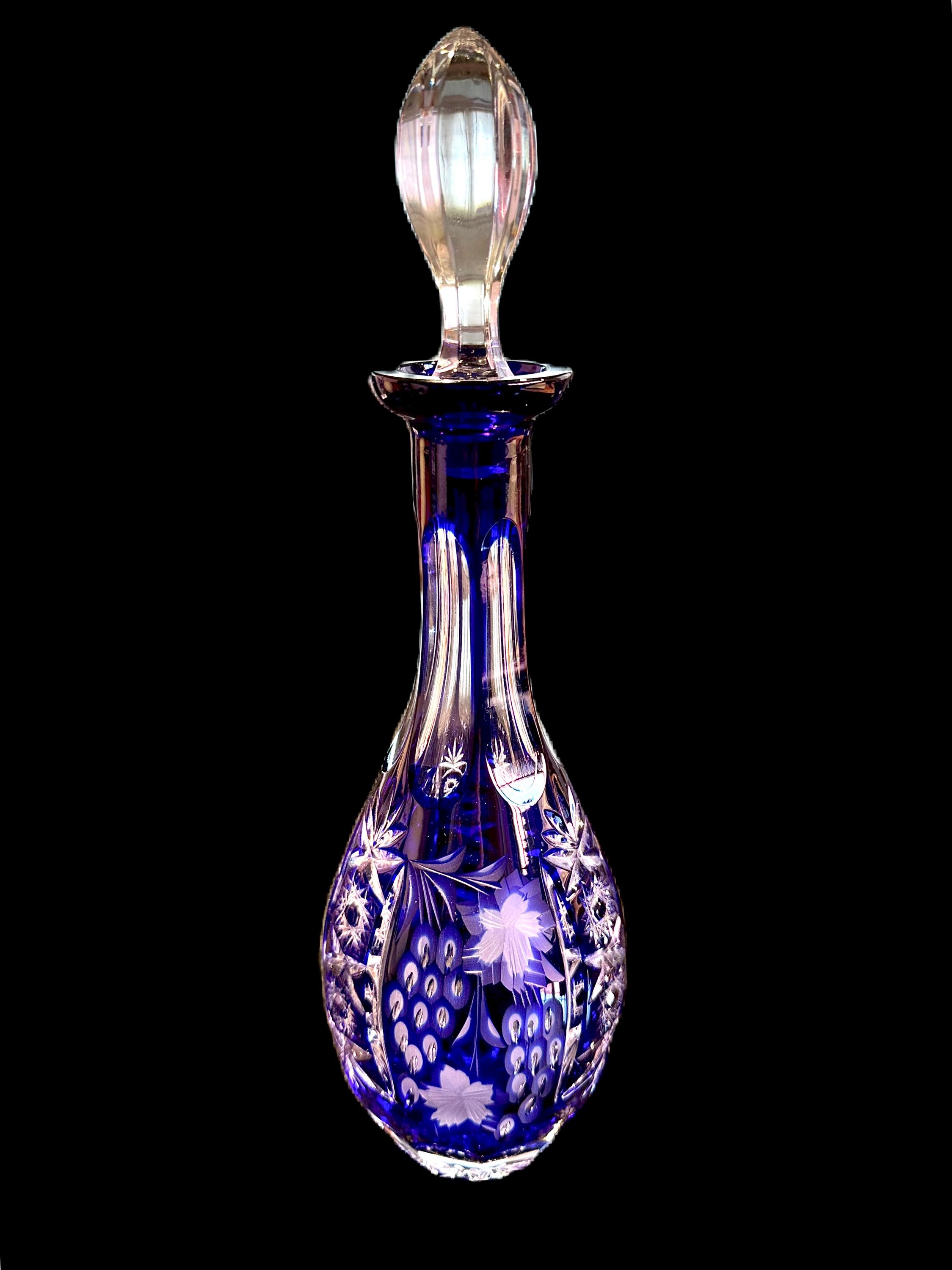 Nachtmann Bleikristall Traube Cobalt to Clear Crystal 7 Piece