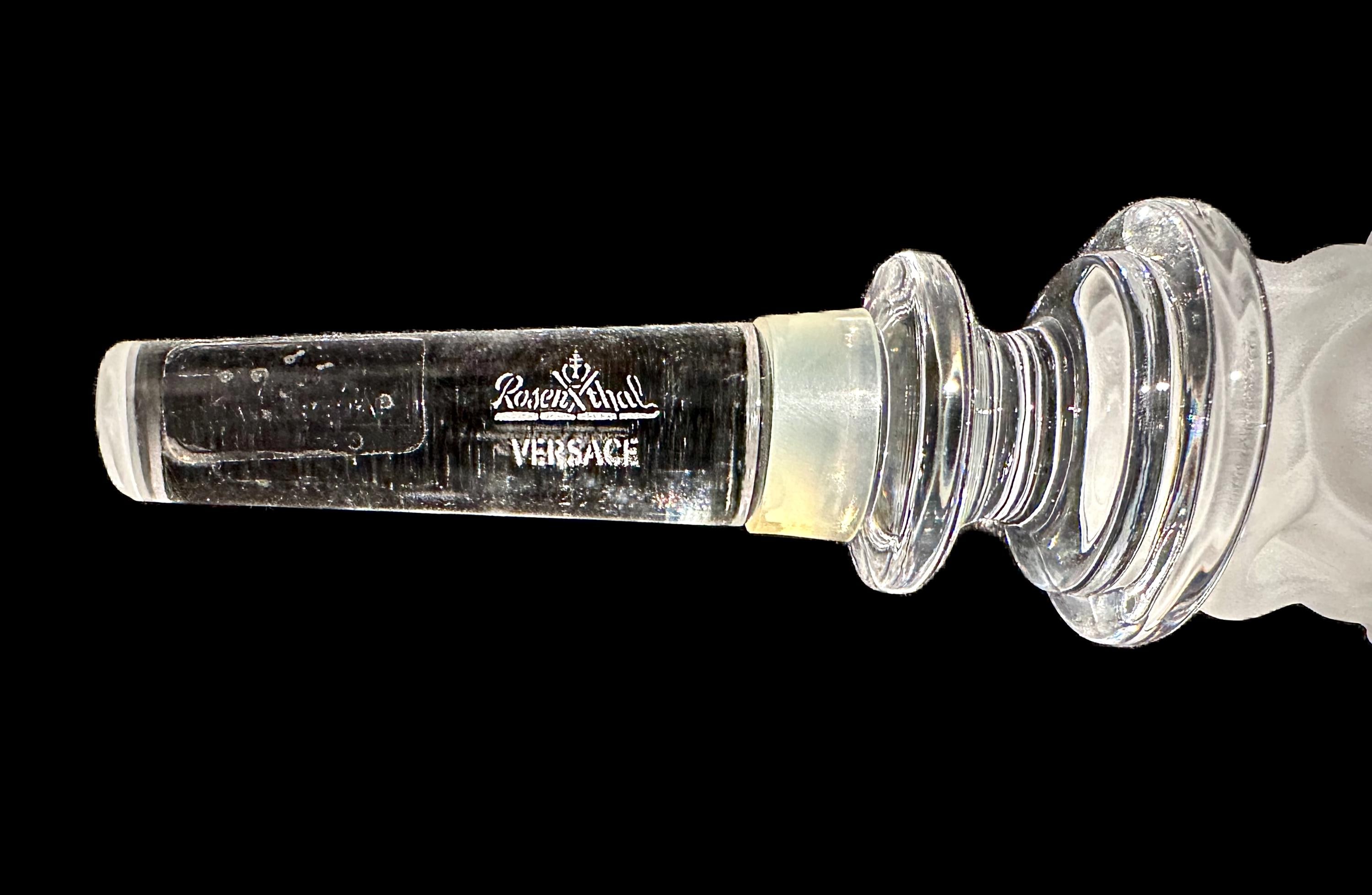 Versace by Rosenthal Clear and Frosted Medusa Lumiere Bottle