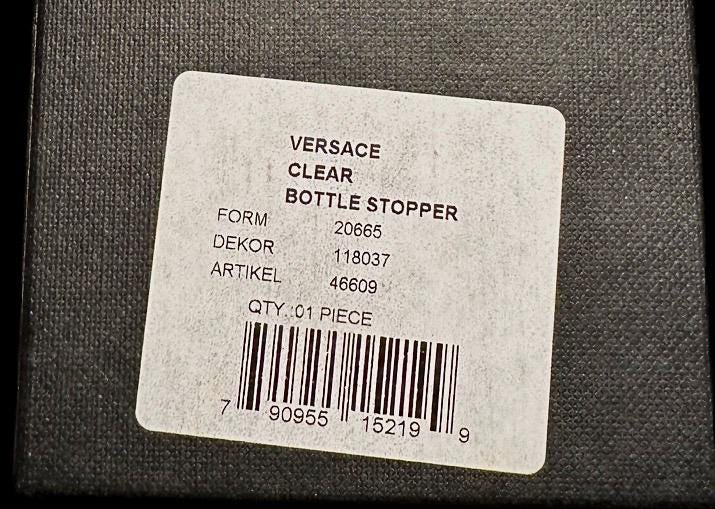 Versace by Rosenthal Clear and Frosted Medusa Lumiere Bottle