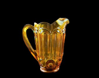バーベキュー・調理用品 Vintage Amber Moon and Stars Goblets Vintage LE Smith Amber Moon and Stars Glass Pedestal Compote