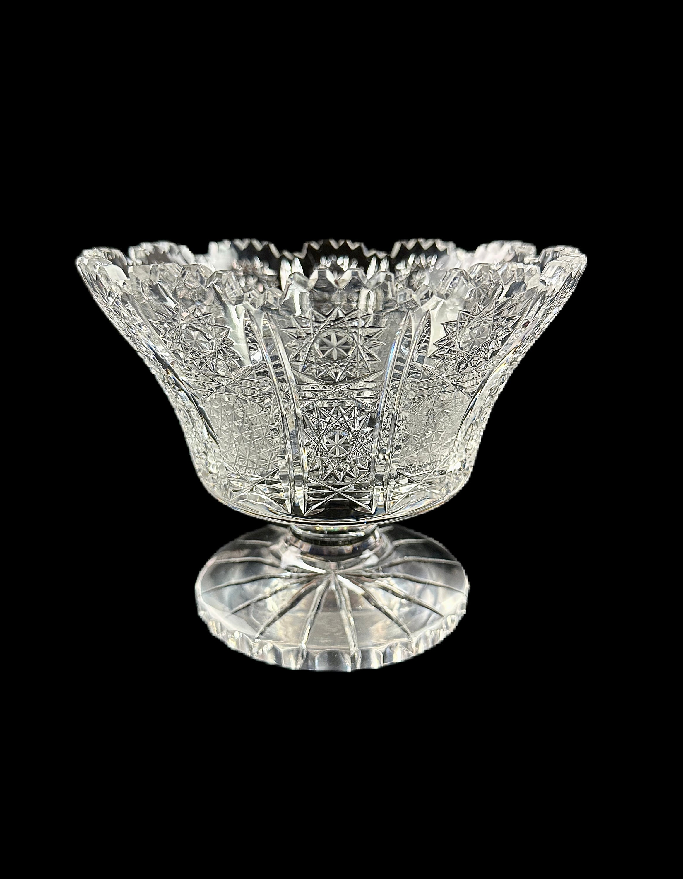 Bohemian Queen Lace Crystal Bowl With Sawtooth Rim - Etsy