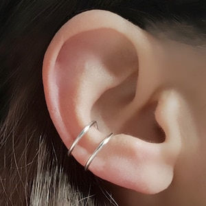 Ear Cuffs No Piercing, Ear Cuff, Ear Wrap, Silver Ear Cuff, Fake Piercing, Rose Gold Ear Cuff, Double Ear Cuff, Dainty Earring, Body Jewelry