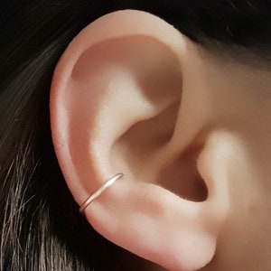 Ear Wrap, Ear Cuff No Piercing, Ear Cuff, Silver Ear Cuff, Rose Gold Ear Cuff, Single Hoop Ear Cuff, Fake Piercing, Conch Ear Cuff, Gift image 2