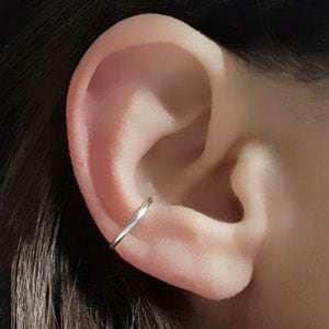 Ohr wickeln, Ohrmanschette kein Piercing, Ohrmanschette, Silber Ohrmanschette, Rosegold Ohrmanschette, Single Hoop Ohrmanschette, Fake Piercing, Conch Ohrmanschette, Geschenk