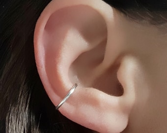 Ear Wrap, Ear Cuff No Piercing, Ear Cuff, Silver Ear Cuff, Rose Gold Ear Cuff, Single Hoop Ear Cuff, Fake Piercing, Conch Ear Cuff, Gift