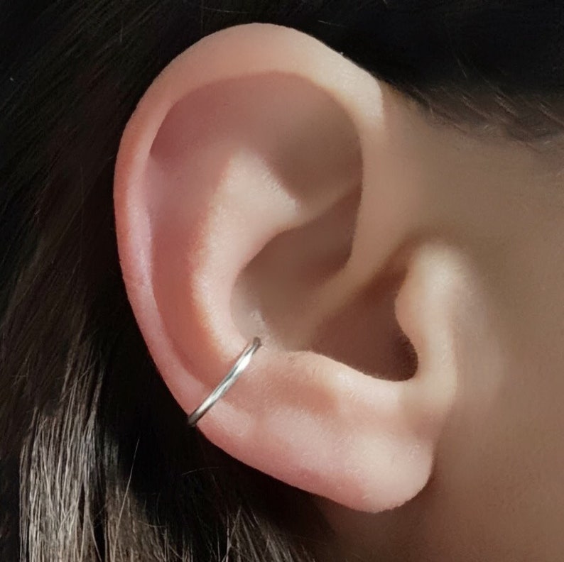Ear Wrap, Ear Cuff No Piercing, Ear Cuff, Silver Ear Cuff, Rose Gold Ear Cuff, Single Hoop Ear Cuff, Fake Piercing, Conch Ear Cuff, Gift image 1